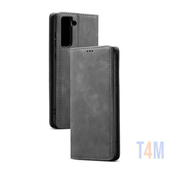 Leather Flip Cover with Internal Pocket For Samsung Galaxy S21 FE Black